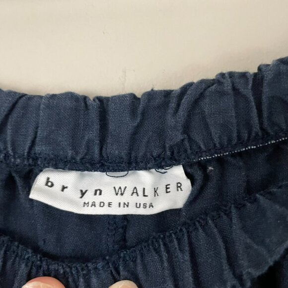 Bryn Walker Navy Blue Linen Pull On Balloon Pants Size Small - Picture 3 of 7